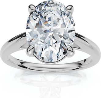 Pompeii3 Certified 2Ct Oval Solitaire Ashley Diamond Engagement Ring 14k Gold Lab Grown