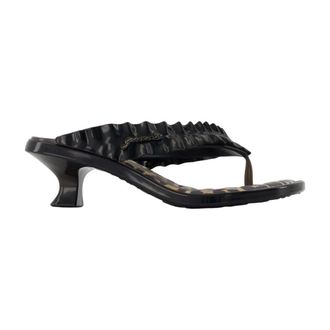 Ganni Melissa Thong Kitten Heel - female - Ganni - Heeled Mules - Black - 4 UK - Shoes