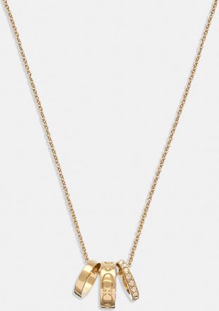 Coach Womens Kissing C Rondell Necklace - Gold - One Size