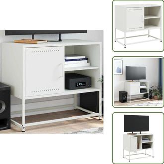 vidaXL The Living Store Mobile TV Bianco 68x39x60,5 cm in Acciaio - TV in acciaio