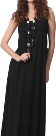 Angel Back Buckle Maxi Dress In Black Multi