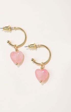 Fat Face FatFace Heart Drop Earrings in Gold Tone
