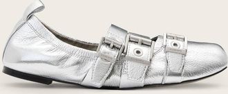 AllSaints Sheep Leather Aurora Metallic Leather Ballet Shoe, Size: UK 4/ US 7/ EU 37