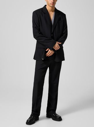 Ami Mens Black pure virgin wool straight-leg pant