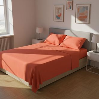 KASANOVA Completo letto matrimoniale melange corallo