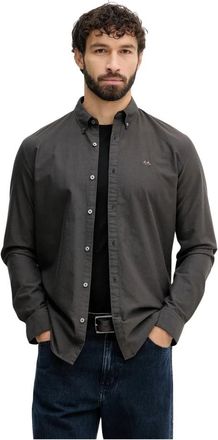 Lindbergh Casual Shirts - Heren - Casual Overhemden - Groen - M - Katoen - Overhemden