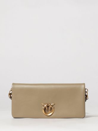 Pinko Love Bag Click Soft Horizontal Classic Clutch in Smooth Leather with Love Birds Logo