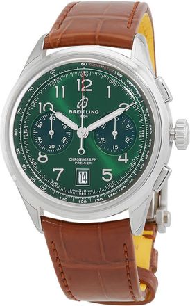 Breitling Premier B01 Chronograph 42 Automatic Chronometer Green Dial Mens Watch AB0145371L1P1