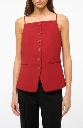 Staud Una Button-Up Top in Rouge at Nordstrom Rack, Size X-Large