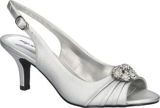 Easy Street Poise Slingback Sandal in Silver Satin at Nordstrom, Size 8.5