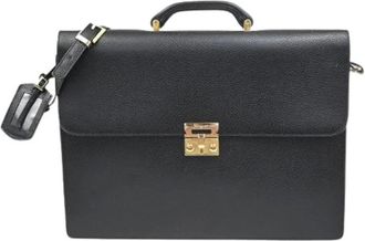 Ferragamo Pre-owned Handbags, female, Black, Size: ONE SIZE Pre-owned Leather Handbag