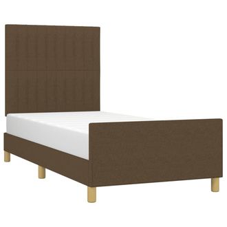 vidaXL Giroletto Senza Materasso Marrone Scuro 100x200 Cm Tessuto - Vidaxl