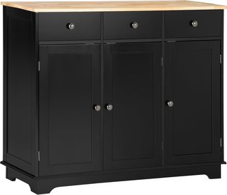 HOMCOM Sideboard Buffet Cabinet With Storage Cabinets And Drawers - Black | TJ Hughes