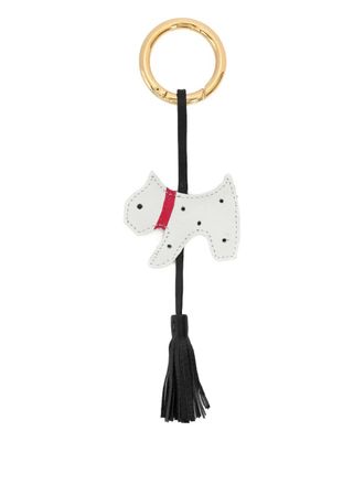Sarah Chofakian terrier-charm keyring - women - Leather - One Size - Black