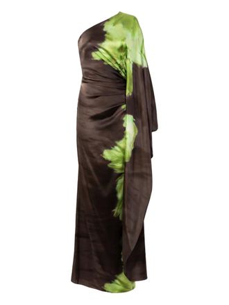Silvia Tcherassi Afrodita asymmetrische maxi-jurk - Groen