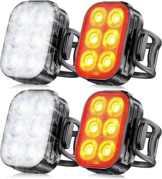OEM Luces Para Ciclismo Nocturno, Luces Delanteras Y Traseras Recargables Por Usb, Resistentes Al Agua (ip65), Juego De Faros Delanteros Y Traseros Con 4+
