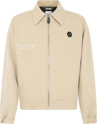Philipp Plein Coster Jacket - Heren - Zomerjassen - Beige - 4XL - Wol - Jassen