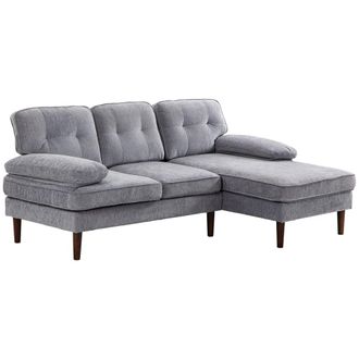 HOMCOM Sof&aacute; esquinero 215x142x88 cm gris