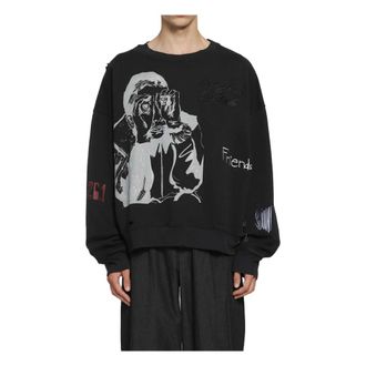Song for the Mute Peaking Kid Relaxed Pullover - male - Song for the Mute - Sweatshirts - Black - M - Sweatshirts & Hoodies