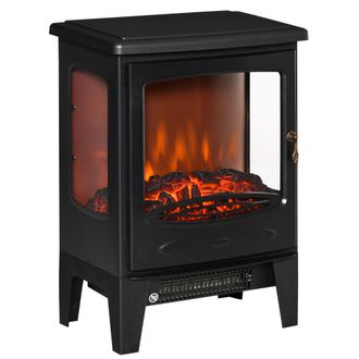 OEM Chimenea El&eacute;ctrica 900w/1800w Con Efecto De Llama Temperatura Ajustable Y Protecci&oacute;n Sobrecalentamiento Negro