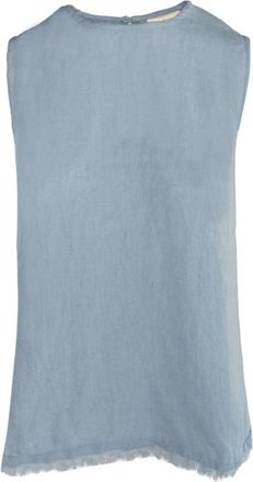 H&eacute;st Faded Denim Linnen Top - Dames - Tops zonder mouwen - Blauw - L - Denim - Tops