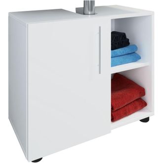 VCM Mobile lavabo in legno Mobile bagno Dimensioni: a. 51 x l. 60 x t. 30 cm 1 porta rotante 2 scomparti a scaffale aperto mobili da bagno moderni