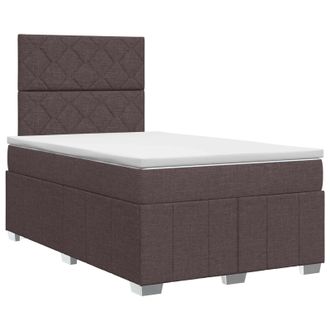 vidaXL Letto Box Spring Con Materasso Marrone Scuro 120 X 190 Cm Vidaxl