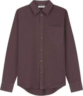 Olaf Hussein Washed Oversized Shirt - Heren - Overhemden - Bruin - Maat: M Katoen