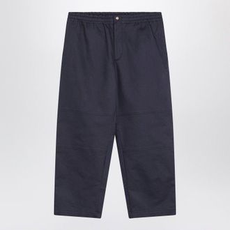Moncler Blauwe Broek van Katoen Gabardine