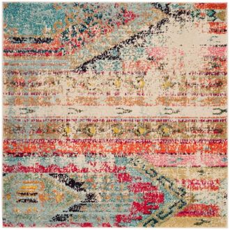 Safavieh Alfombra boho chic de polipropileno multicolor, 201 x 201 cm