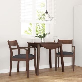 vidaXL Vidaxl - Sillas De Comedor Con Cojines 2 Uds Madera Maciza Marr&oacute;n Caucho