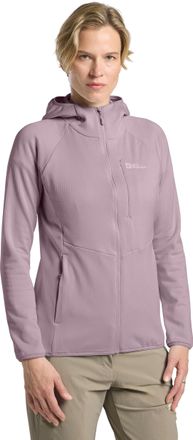 Jack Wolfskin Kapuzenfleecejacke JACK WOLFSKIN KOLBENBERG HOODED FZ W, Damen, Gr. XL, lila (wild blossom), Obermaterial: 92% Polyester, 8% Elasthan, Jacken Kapuzenf