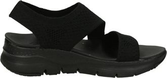 Skechers Lichtgewicht Synthetische Sandalen - Dames - Sleehakken - Zwart - 39 EU - Schoenen