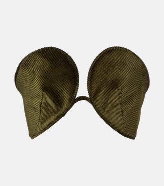 Jean Paul Gaultier Reggiseno in velluto a coste di cotone