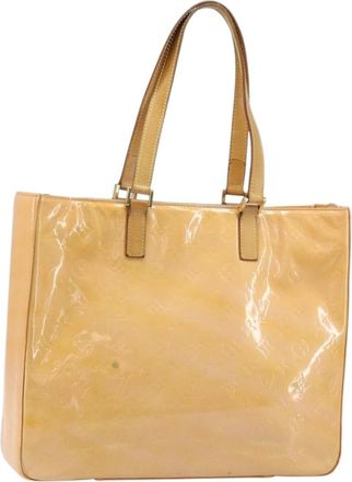 Louis Vuitton Columbus Monogram Vernis Beige Patent_Leather Handbag (Pre-Owned)