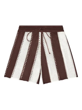 Calle Del Mar Cabana stripe knitted shorts - Brown