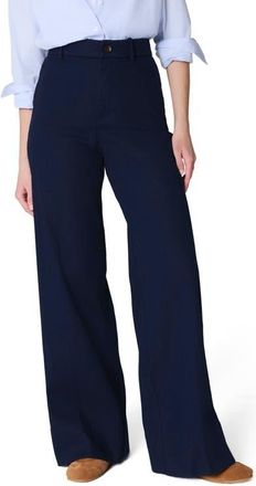 Spanx SPANXsupersmooth Wide Leg Stretch Twill Pants in Timeless Navy at Nordstrom, Size 3X