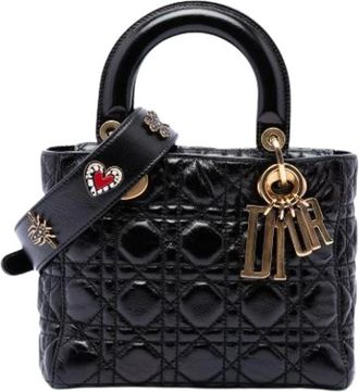 Dior Pre-owned Lady Handbag - Dames - Vintage Handtas - Zwart - ONE Size - Leer - Vintage