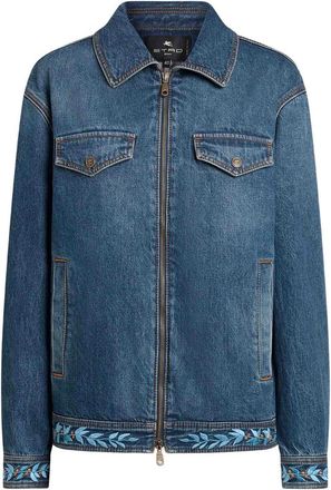 Etro Loose Fit Denim Jacket With Embroidery