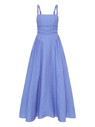 Rachel Gilbert Sophia textured dress - women - Polyester/Nylon - 3 - Blue