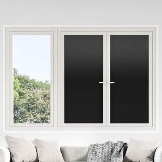 vidaXL L&aacute;minas De Ventana Esmerilada Pel&iacute;culas Pegatinas Sal&oacute;n 3 Uds Pvc Negro Vidaxl