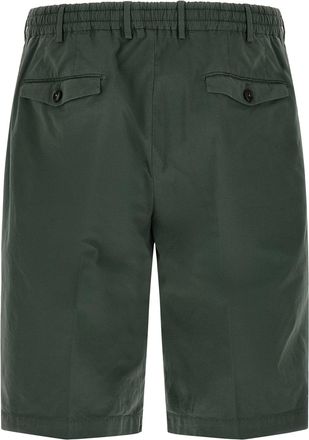 Pantaloni Torino Pleated Cotton Bermuda Shorts - Green