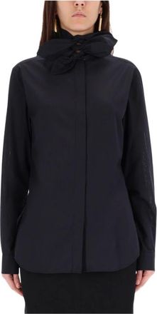 Moschino Shirt met strikdetail - Dames - Overhemden - Zwart - M - Katoen - Overhemden