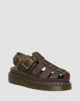 Dr. Martens Wrenlie Leder Fisherman Sandalen in Braun, Gr&ouml;&szlig;e: 36