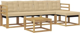 vidaXL Conjunto De Sof&aacute;s De Exterior 6 Uds. Y Beige Vidaxl