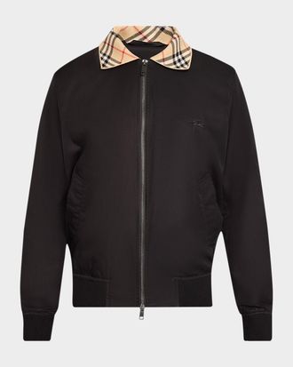 Burberry Men & apos;s Glenfields Nylon Check-Collar Blouson