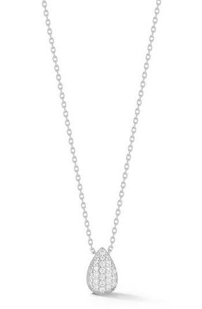 Glaze Jewelry Pav&eacute; Cubic Zirconia Oval Pendant Necklace in Silver at Nordstrom Rack