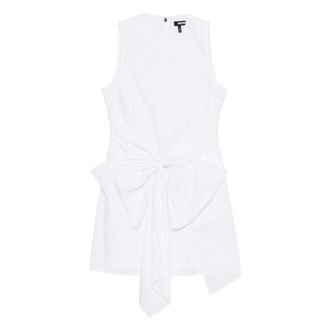 Rotate ROTATE Birger Christensen, Short Dresses, female, White, Size: XS Sleeveless Dress with Bow