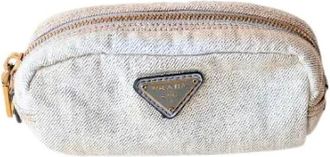 Prada Pre-owned Bags, female, Gray, Size: ONE SIZE Pre-owned Makeup Pouch