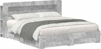 vidaXL Estructura De Cama Con Almacenamiento Gris Hormig&oacute;n Vidaxl